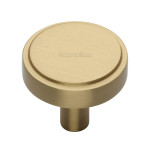 M Marcus Heritage Brass Stepped Disc Design Cabinet Knob 32mm 